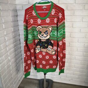 Urban Heritage Men's Size XXL Green Red & White Ugly Christmas Sweater
